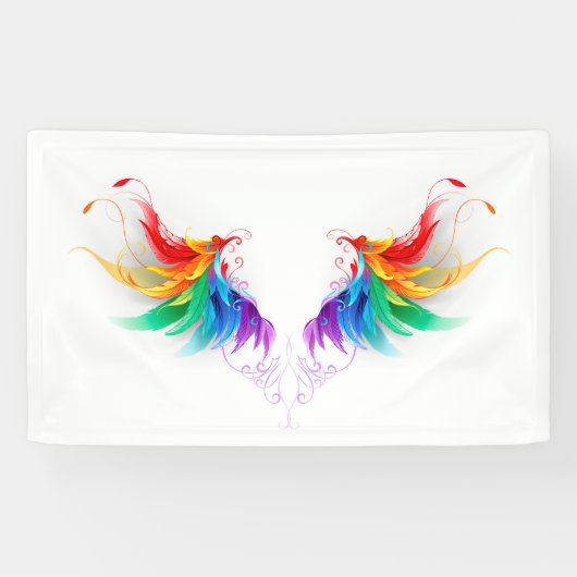 Flauschige Regenbogenflügel Banner (Horizontal)