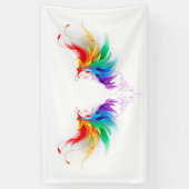 Flauschige Regenbogenflügel Banner (Vertikal)