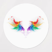 Flauschige Regenbogenflügel Etiketten (Design 2)