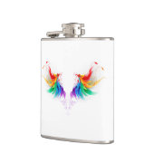Flauschige Regenbogenflügel Flachmann (Links)
