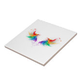 Flauschige Regenbogenflügel Fliese (Seite)