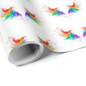 Flauschige Regenbogenflügel Geschenkpapier (Rolleneckpunkt)
