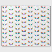 Flauschige Regenbogenflügel Geschenkpapier (Flach)