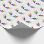 Flauschige Regenbogenflügel Geschenkpapier (Ecke)