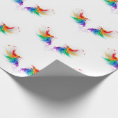 Flauschige Regenbogenflügel Geschenkpapier (Ecke)