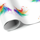 Flauschige Regenbogenflügel Geschenkpapier (Rolleneckpunkt)