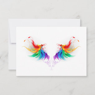 Flauschige Regenbogenflügel Mitteilungskarte