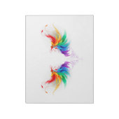 Flauschige Regenbogenflügel Notizblock (Rotiert)