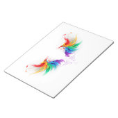 Flauschige Regenbogenflügel Notizblock (angewinkelt)