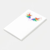 Flauschige Regenbogenflügel Post-it Klebezettel (angewinkelt)