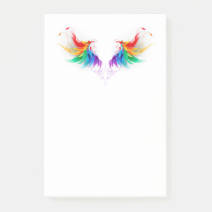 Flauschige Regenbogenflügel Post-it Klebezettel