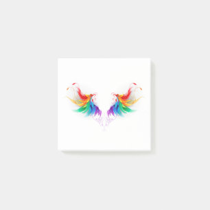 Flauschige Regenbogenflügel Post-it Klebezettel