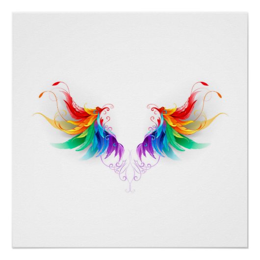 Flauschige Regenbogenflügel Poster (Vorderseite)