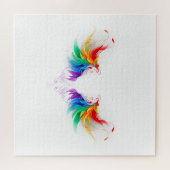 Flauschige Regenbogenflügel Puzzle (Horizontal)