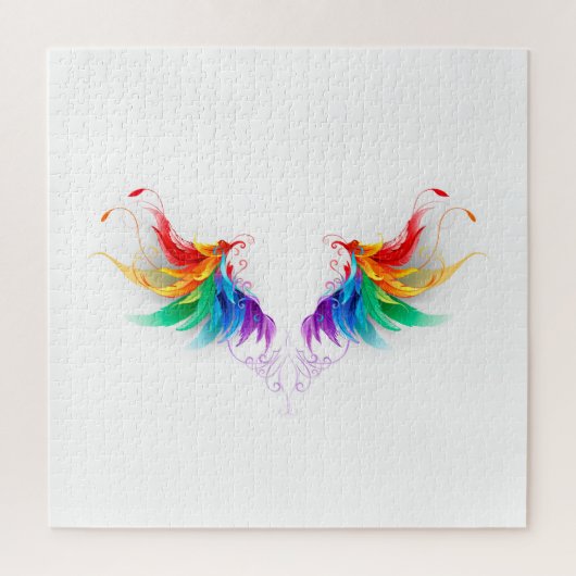 Flauschige Regenbogenflügel Puzzle (Vertikal)
