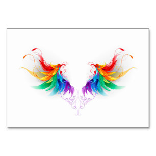 Flauschige Regenbogenflügel Tischnummer