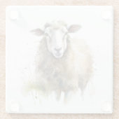 Flauschige Schafe auf der Weide Glasuntersetzer (Rückseite)