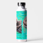 Flauschige Seeotter-Malerei Trinkflasche (Links)