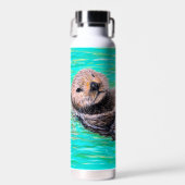 Flauschige Seeotter-Malerei Trinkflasche (Vorne)