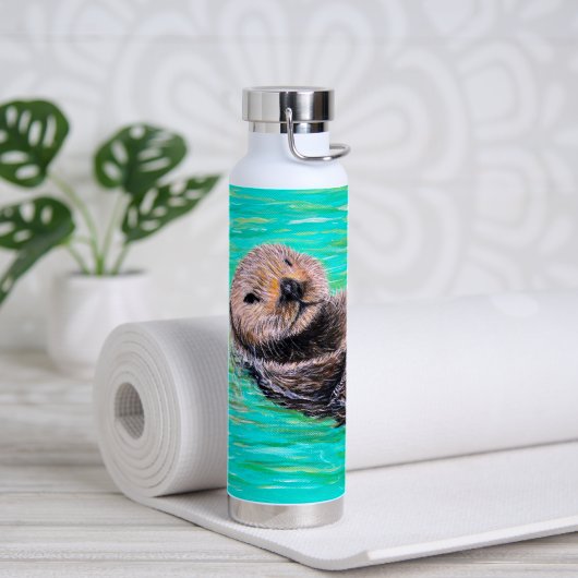 Flauschige Seeotter-Malerei Trinkflasche (Yoga (gedreht))