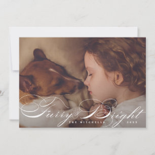 Flauschige und helle elegante Haustier-Hund-Fotoka Feiertagskarte