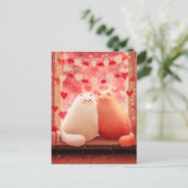 Flauschige Valentinskätzchen Postkarte (Stehend Vorderseite)