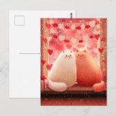 Flauschige Valentinskätzchen Postkarte (Vorne/Hinten)