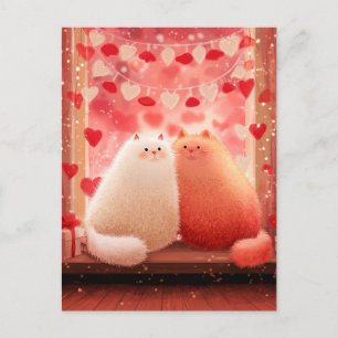 Flauschige Valentinskätzchen Postkarte
