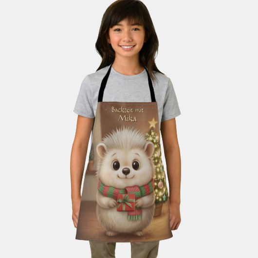 Flauschiger Igel Backzeit Motiv Schürze (Insitu)