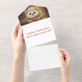 Flauschiger Igel mit Tannenbaum Motiv All In One Einladung (Abreißtisch)