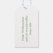 Flauschiger Igel mit Weihnachtsgeschenk Geschenkanhänger (Rückseite)