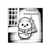 flauschiger igel mit weihnachtsgruß gummistempel (Prägung)