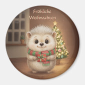 Flauschiger Igel Niko mit Baumlicht Magnet (Vorne)