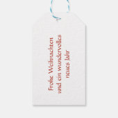 Flauschiger Igel rote Schrift Winterzauber Geschenkanhänger (Rückseite)