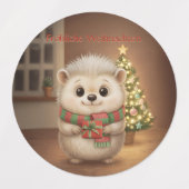 Flauschiger Igel Weihnachtszauber Design Etiketten (Design 1)