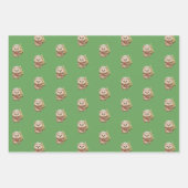 Flauschiger Igel Winterfarben Grün Rot Weiß Geschenkpapier Set (Vorderseite 2)