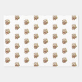 Flauschiger Igel Winterfarben Grün Rot Weiß Geschenkpapier Set (Vorderseite)