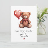 Flauschiger Teddybär Glücklicher 1. Valentinstag Feiertagskarte (Stehend Vorderseite)