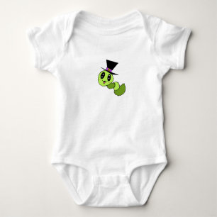 Flauschiger Wurm mit Hut Baby Oberteil Strampler