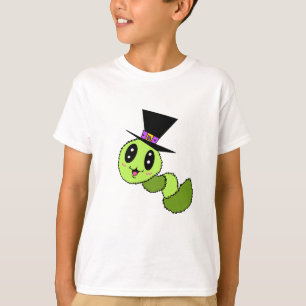 Flauschiger Wurm mit Hut Kid-Shirt T-Shirt