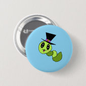 Flauschiger Wurm mit Hutknopf Button (Vorne & Hinten)