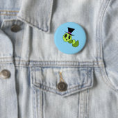 Flauschiger Wurm mit Hutknopf Button (Beispiel)