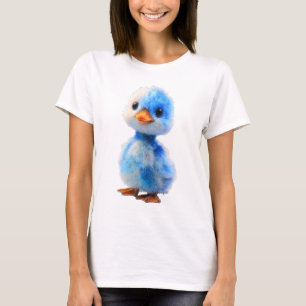 Flauschiges blau marmoriertes Entlein Frauen T-Shirt