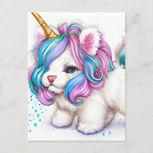 Flauschiges Einhorn-Welpe Postkarte
