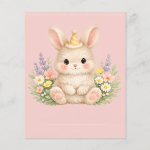 Flauschiges Hasen-Wildblumendesign für einen charm Flyer