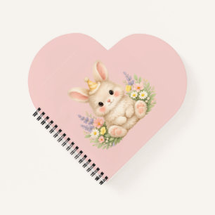 Flauschiges Hasen-Wildblumendesign für einen charm Notizblock