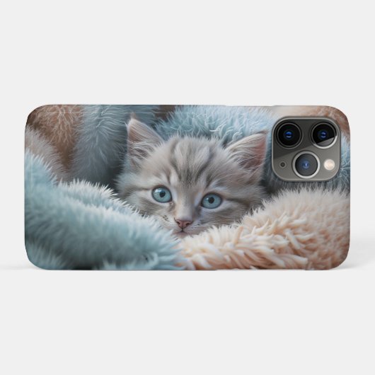 Flauschiges Kätzchen in einer weichen Decke Case-Mate iPhone Hülle (Rückseite (Horizontal))