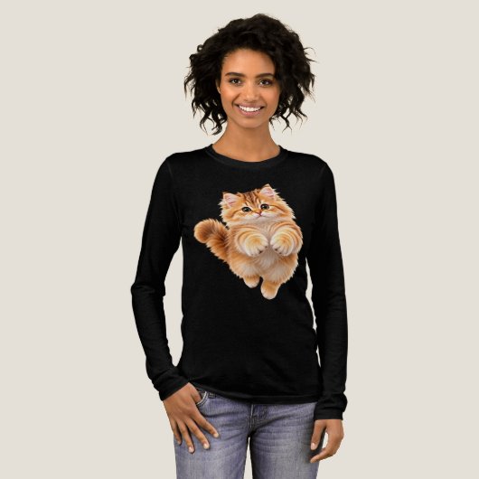 Flauschiges Kätzchen Tri-Blend Shirt (Volle Vorderseite)