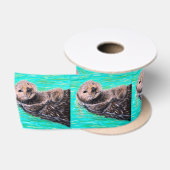 Flauschiges Seeotter-Gemälde Satinband (Spule)
