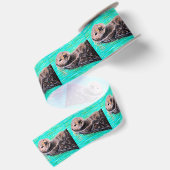 Flauschiges Seeotter-Gemälde Satinband (Rückseite)